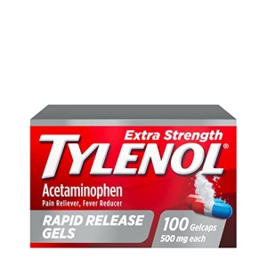 Tylenol Extra Strength Acetaminophen Rapid Release Gels, Pain Reliever & Fever Reducer, 100 ct