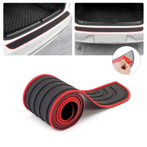 Car Rear Bumper Protector Guard, Anti-Scratch Abrasion Rubber Trunk Door Entry Sill Guard, Non-Slip Vehicle Trim Cover Protection Strip, Car Accessories for Most Cars and SUV (Black/Red/35.4" x2.7)