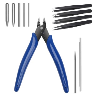 Catcan 12 Pieces Metal Puzzle Tool Set, DIY Metal Model Kit Including Clippers Edge Bending Tools Tab Twisting Tool Cylinder Cone Shape Bend Assist Tool 4 Metal Tweezers