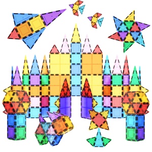 PicassoTiles 100 Piece Set 100pcs Magnet Building Tiles Clear Magnetic 3D Blocks Construction Playboards, Creativity Beyond Imagination, Inspirational, Recreational, Educational Conventional